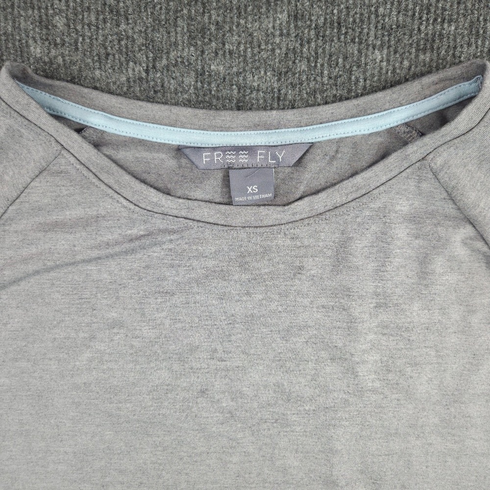 Free Fly Women XS Gray Bamboo Viscose Blend Long Sleeve Raglan‎ Athleisure Top